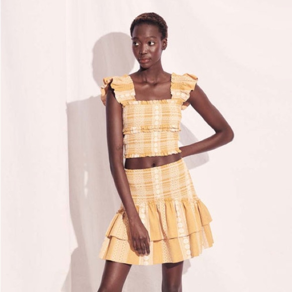 Saylor Woven Smocked Emanuella Skirt Top‎ Set